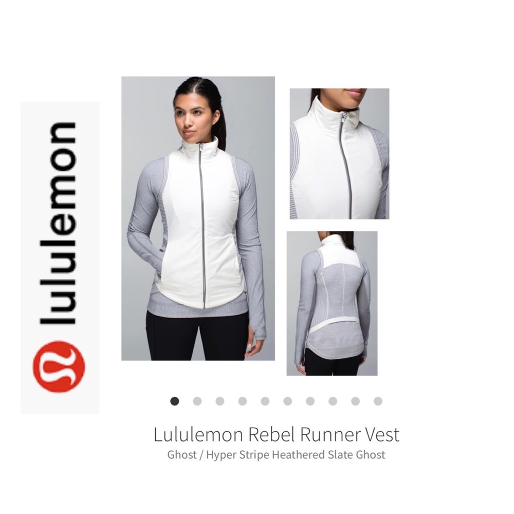Lululemon Rebel Runner Vest. White/Gray. Size 8.